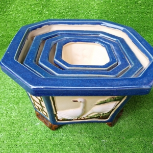 Chậu Sứ Vuông Cổ Tùng Bộ 4